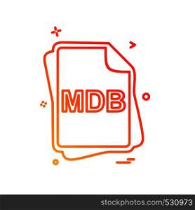 MDB file type icon design vector