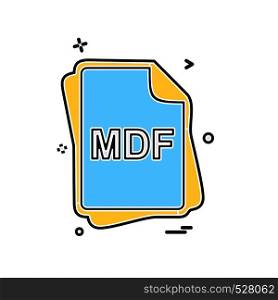 MDF file type icon design vector