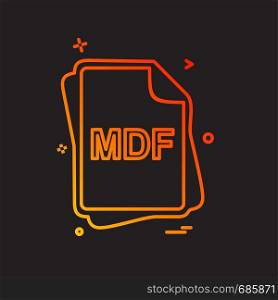 MDF file type icon design vector