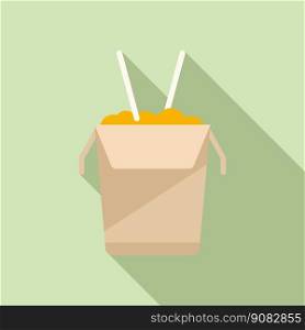 Meal box icon flat vector. Fast food. Take away. Meal box icon flat vector. Fast food