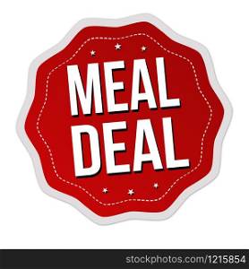 Meal deal label or sticker on white background, vector illustration