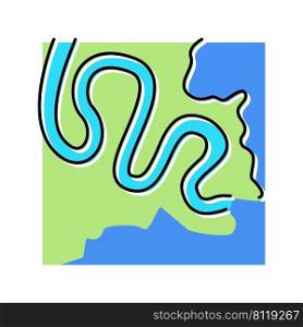 meandering river color icon vector. meandering river sign. isolated symbol illustration. meandering river color icon vector illustration