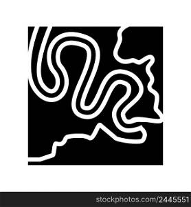 meandering river glyph icon vector. meandering river sign. isolated contour symbol black illustration. meandering river glyph icon vector illustration