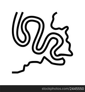 meandering river line icon vector. meandering river sign. isolated contour symbol black illustration. meandering river line icon vector illustration