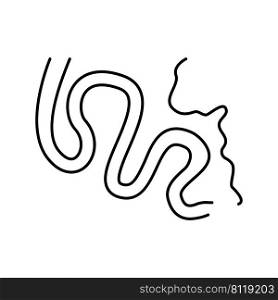 meandering river line icon vector. meandering river sign. isolated contour symbol black illustration. meandering river line icon vector illustration