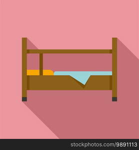 Measles bed icon. Flat illustration of measles bed vector icon for web design. Measles bed icon, flat style