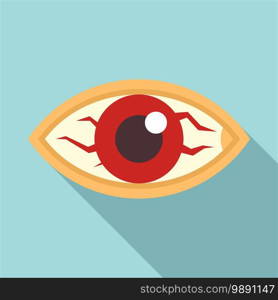 Measles red eye icon. Flat illustration of measles red eye vector icon for web design. Measles red eye icon, flat style