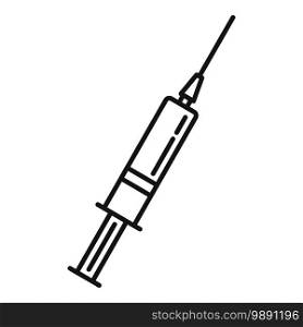 Measles syringe icon. Outline measles syringe vector icon for web design isolated on white background. Measles syringe icon, outline style