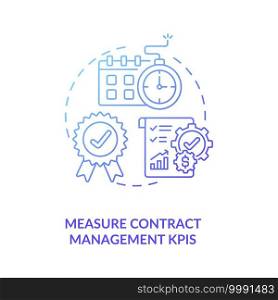 Measure contract management kpis concept icon. Efficient contract management tips. Information between company contract idea thin line illustration. Vector isolated outline RGB color drawing. Measure contract management kpis concept icon