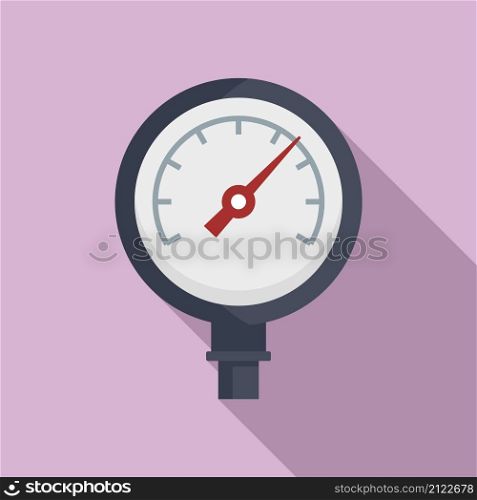 Measure manometer icon flat vector. Gas pressure. Air gauge. Measure manometer icon flat vector. Gas pressure