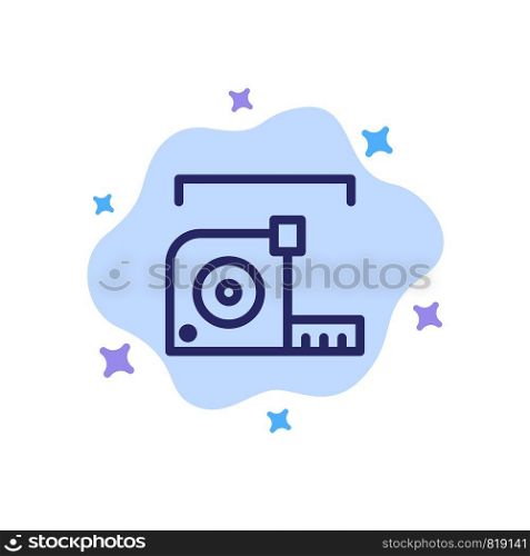 Measure, Measurement, Meter, Roulette, Ruler Blue Icon on Abstract Cloud Background