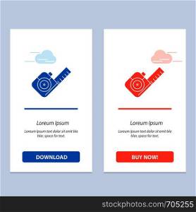 Measure, Measuring, Tape, Tool Blue and Red Download and Buy Now web Widget Card Template