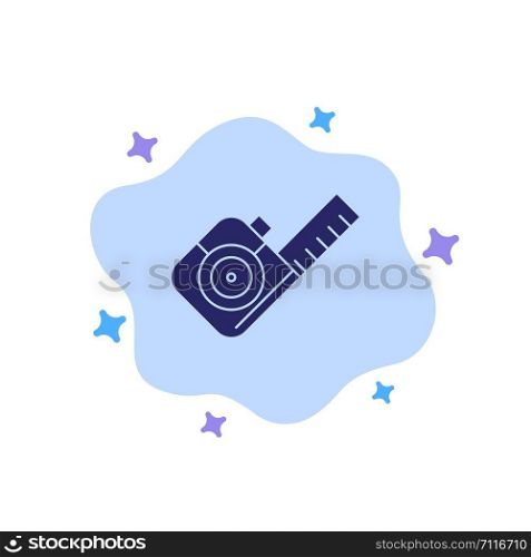 Measure, Measuring, Tape, Tool Blue Icon on Abstract Cloud Background