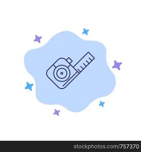 Measure, Measuring, Tape, Tool Blue Icon on Abstract Cloud Background
