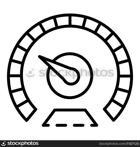 Measure speedometer icon. Outline measure speedometer vector icon for web design isolated on white background. Measure speedometer icon, outline style