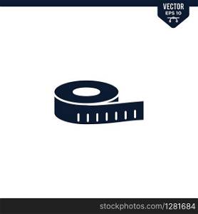Measure Tape icon collection in glyph style, solid color vector