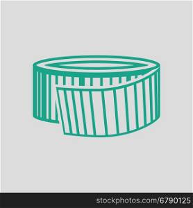 Measure tape icon. Gray background with green. Vector illustration.