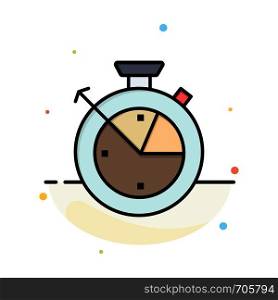 Measure, Time, Clock, Data Science Abstract Flat Color Icon Template