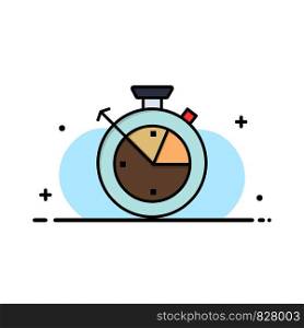 Measure, Time, Clock, Data Science Business Logo Template. Flat Color