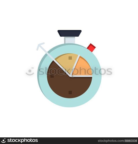 Measure, Time, Clock, Data Science Flat Color Icon. Vector icon banner Template