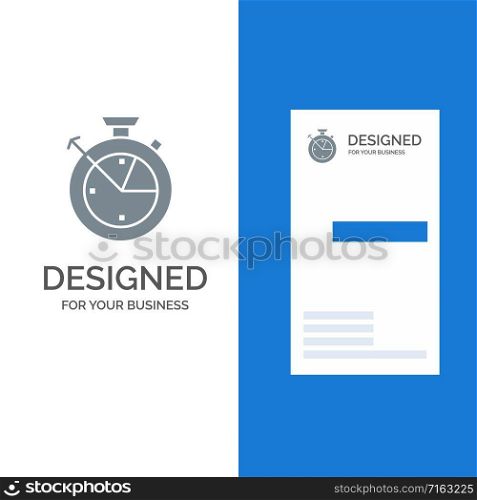 Measure, Time, Clock, Data Science Grey Logo Design and Business Card Template