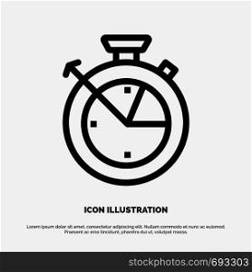 Measure, Time, Clock, Data Science Line Icon Vector
