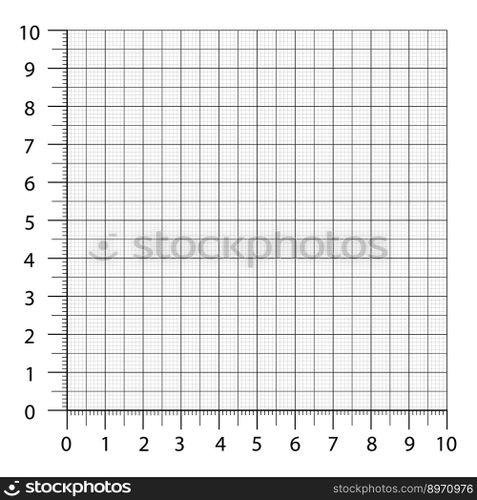 Measured grid graph plotting grid corner ruler vector image