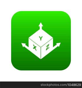 Measurement cube square icon digital green for any design isolated on white vector illustration. Measurement cube square icon digital green