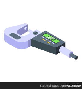 Measurement micrometer icon isometric vector. Dial laboratory. Steel instrument. Measurement micrometer icon isometric vector. Dial laboratory