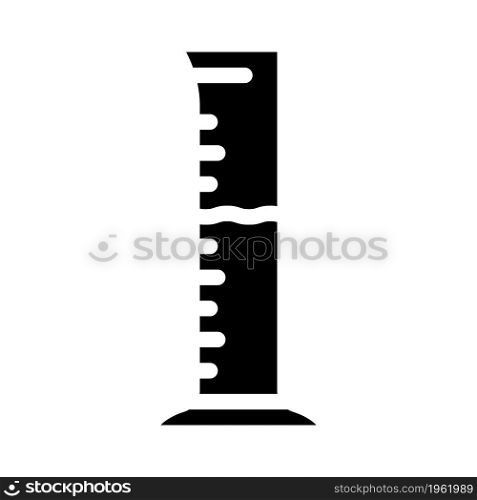 measuring cylinder glyph icon vector. measuring cylinder sign. isolated contour symbol black illustration. measuring cylinder glyph icon vector illustration