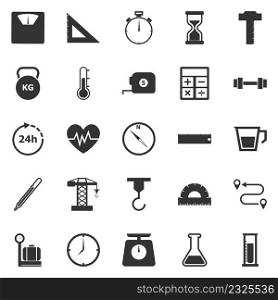 Measuring icons on white background, stock vector
