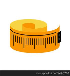 Measuring tape flat icon isolated on white background. Measuring tape flat icon