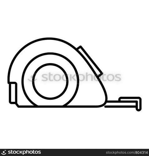 Measuring tape icon. Outline measuring tape vector icon for web design isolated on white background. Measuring tape icon, outline style