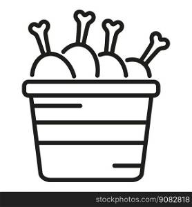 Meat bucket icon outline vector. Fast food. Box pack. Meat bucket icon outline vector. Fast food