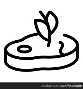 Meat food icon outline vector. Eating vegan. Bean tofu. Meat food icon outline vector. Eating vegan