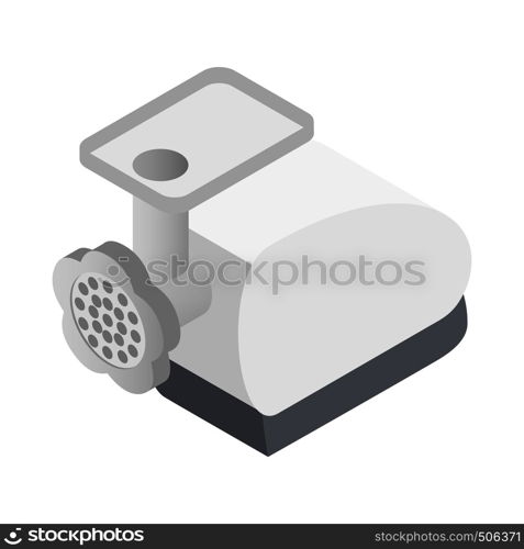 Meat grinder icon in isometric 3d style on white background. Grinder icon, isometric 3d style