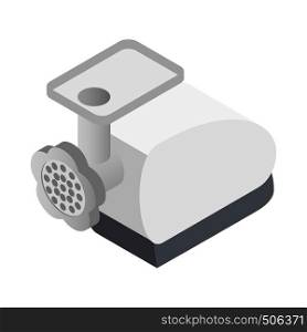 Meat grinder icon in isometric 3d style on white background. Grinder icon, isometric 3d style