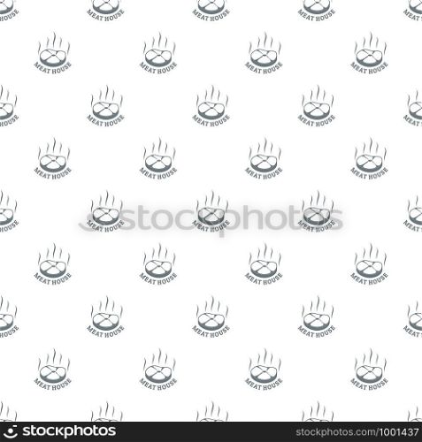 Meat house eco pattern vector seamless repeat for any web design. Meat house eco pattern vector seamless