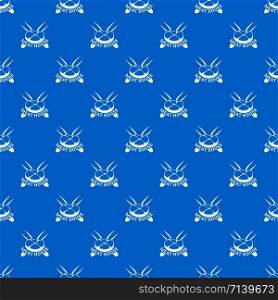 Meat house pattern vector seamless blue repeat for any use. Meat house pattern vector seamless blue