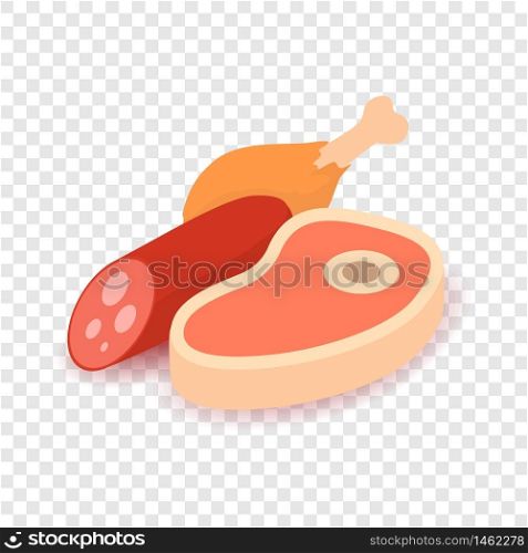 Meat icon. Cartoon isometric illustration of meat vector icon for web. Meat icon, cartoon isometric 3d style