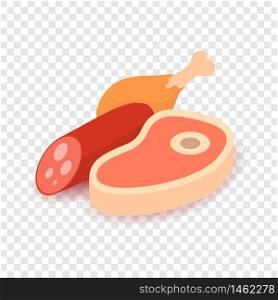 Meat icon. Cartoon isometric illustration of meat vector icon for web. Meat icon, cartoon isometric 3d style