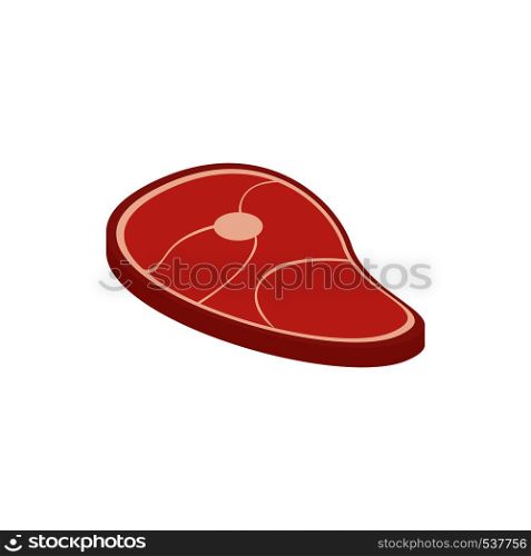 Meat icon in isometric 3d style isolated on white background. Steak meat icon. Meat icon, isometric 3d style