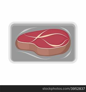 Meat packaging. fresh steak.Vector illustration of beef