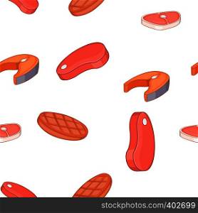 Meat pattern. Cartoon illustration of meat vector pattern for web. Meat pattern, cartoon style