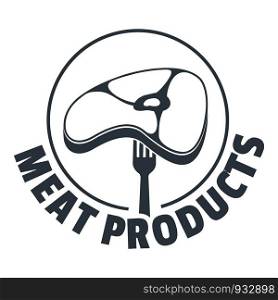 Meat products logo. Simple illustration of meat products vector logo for web design isolated on white background. Meat products logo, simple style