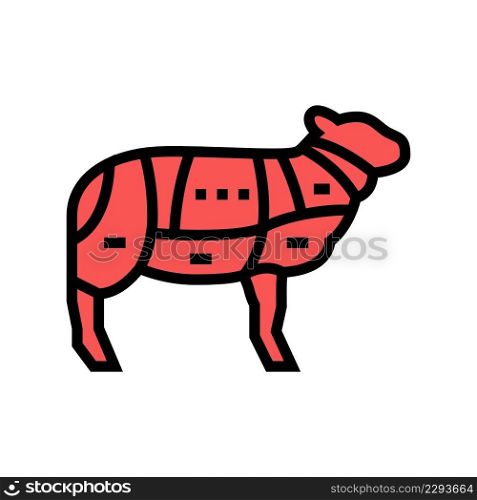 meat sheep color icon vector. meat sheep sign. isolated symbol illustration. meat sheep color icon vector illustration