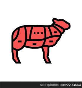 meat sheep color icon vector. meat sheep sign. isolated symbol illustration. meat sheep color icon vector illustration