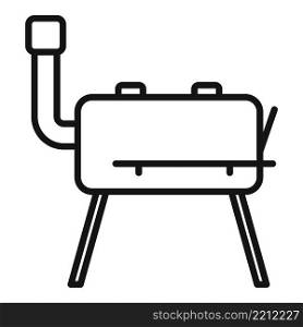 Meat smokehouse icon outline vector. Barrel oven. Cook food. Meat smokehouse icon outline vector. Barrel oven
