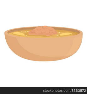 Meat soup icon cartoon vector. Azerbaijan dish. Cuisine pilaf. Meat soup icon cartoon vector. Azerbaijan dish