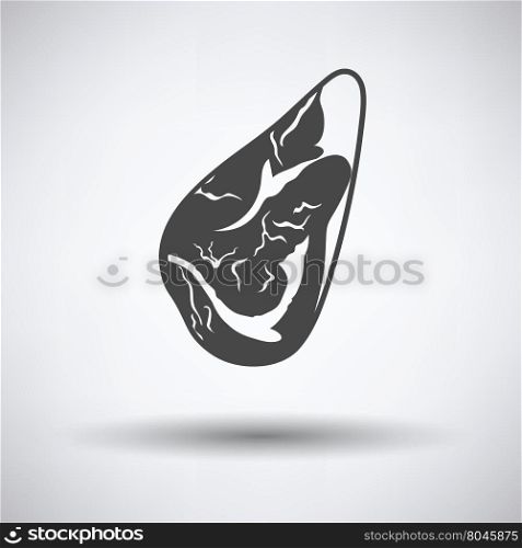Meat steak icon on gray background with round shadow. Vector illustration.